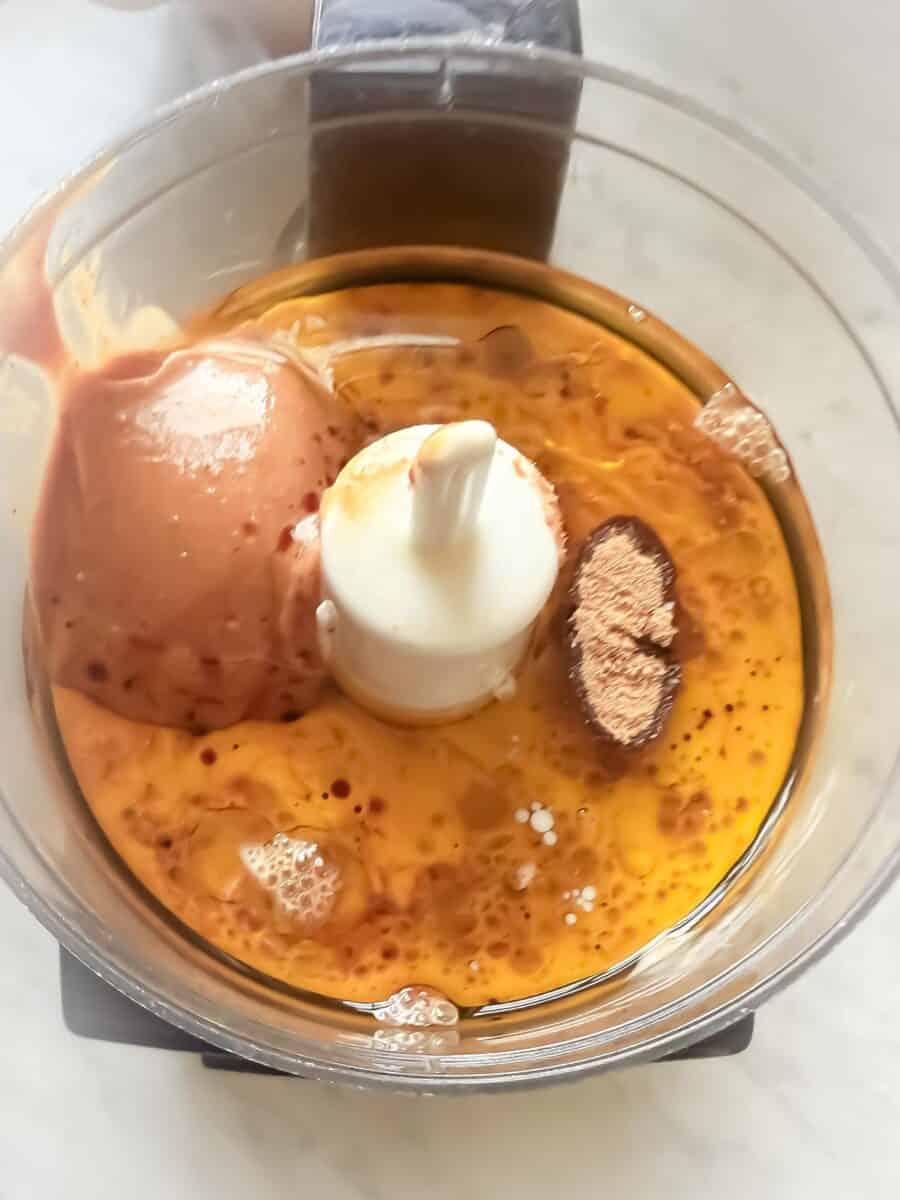 Buddha sauce ingredients in small food processor