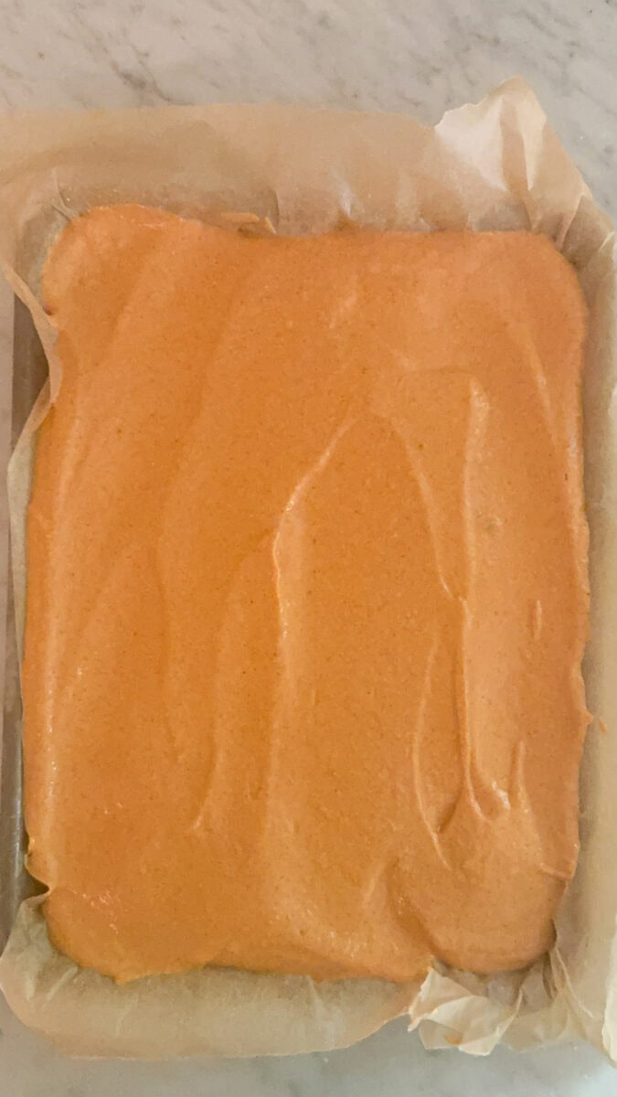 Unbaked pumpkin pie bars